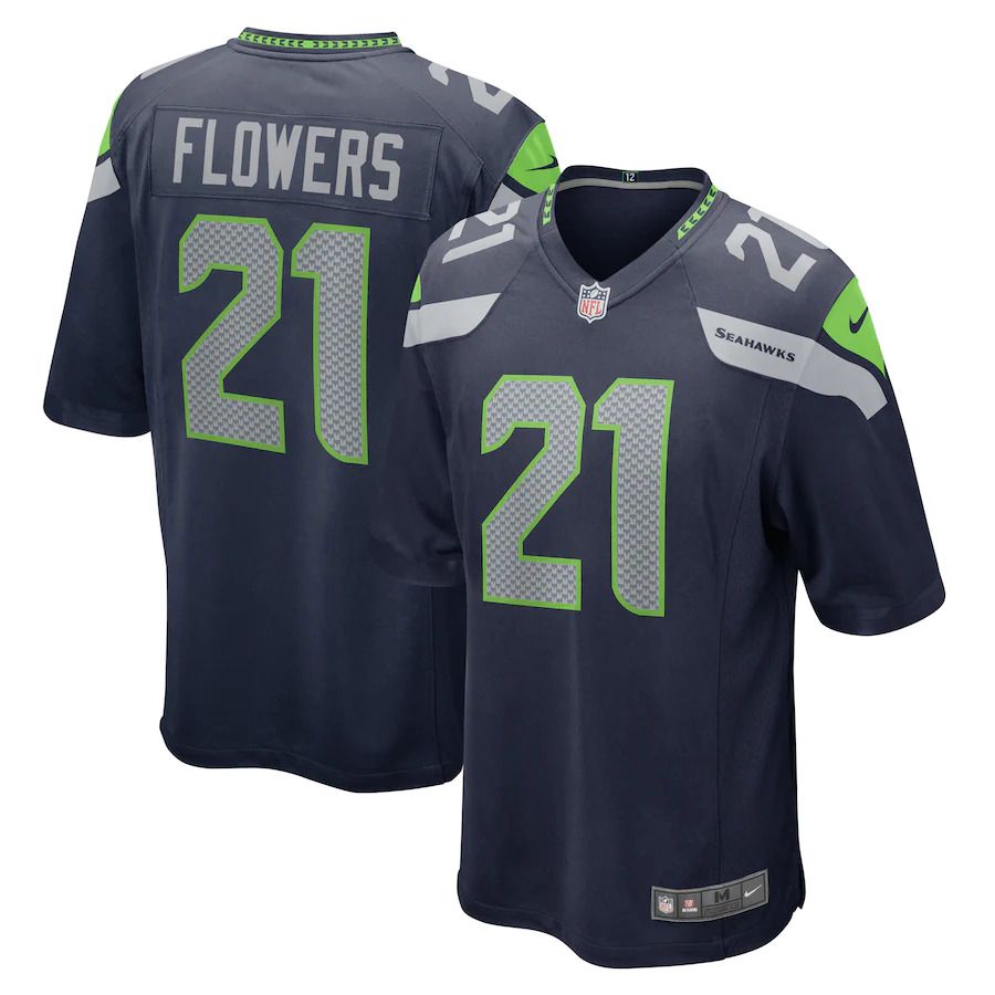 Men Seattle Seahawks 21 Tre Flowers Nike College Navy Game NFL Jersey